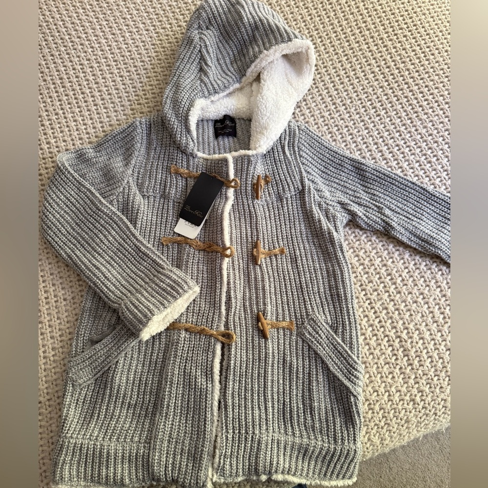 Zara Gray Hooded Cardigan with Toggle Closures